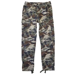 American Eagle Camo Cargo Pants Mens 28x32 Slim Paratrooper Military Grunge Punk